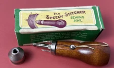 Vintage Speed Stitcher Sewing Awl Box & Instructions Steward Mfg Co Worcester MA