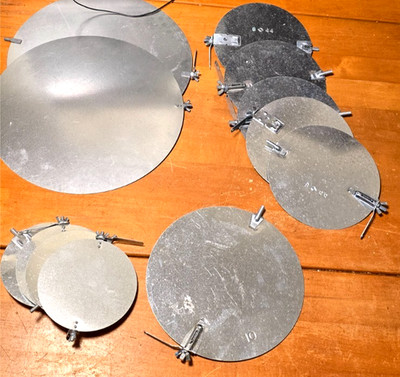 Lot Metal Fireplace Flue Damper Plates Round Draft Covers Various Sizes