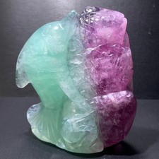 362g Fluorita Natural Tallado a Mano Peces Cuarzo Cristal Curación Espiritual