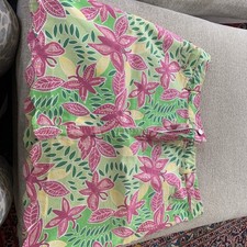 Lilly Pulitzer pink and green floral retro skirt women's 12 with Sequences