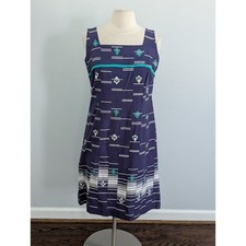 Women's Vintage Byroter London Navy Dress White Green Size 40