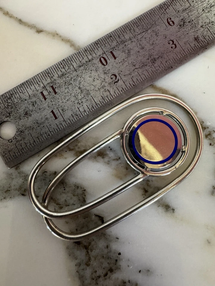 Clip para dinero Gucci años 60 esterlina y esmalte, hecho en Italia Foto 4 de 4