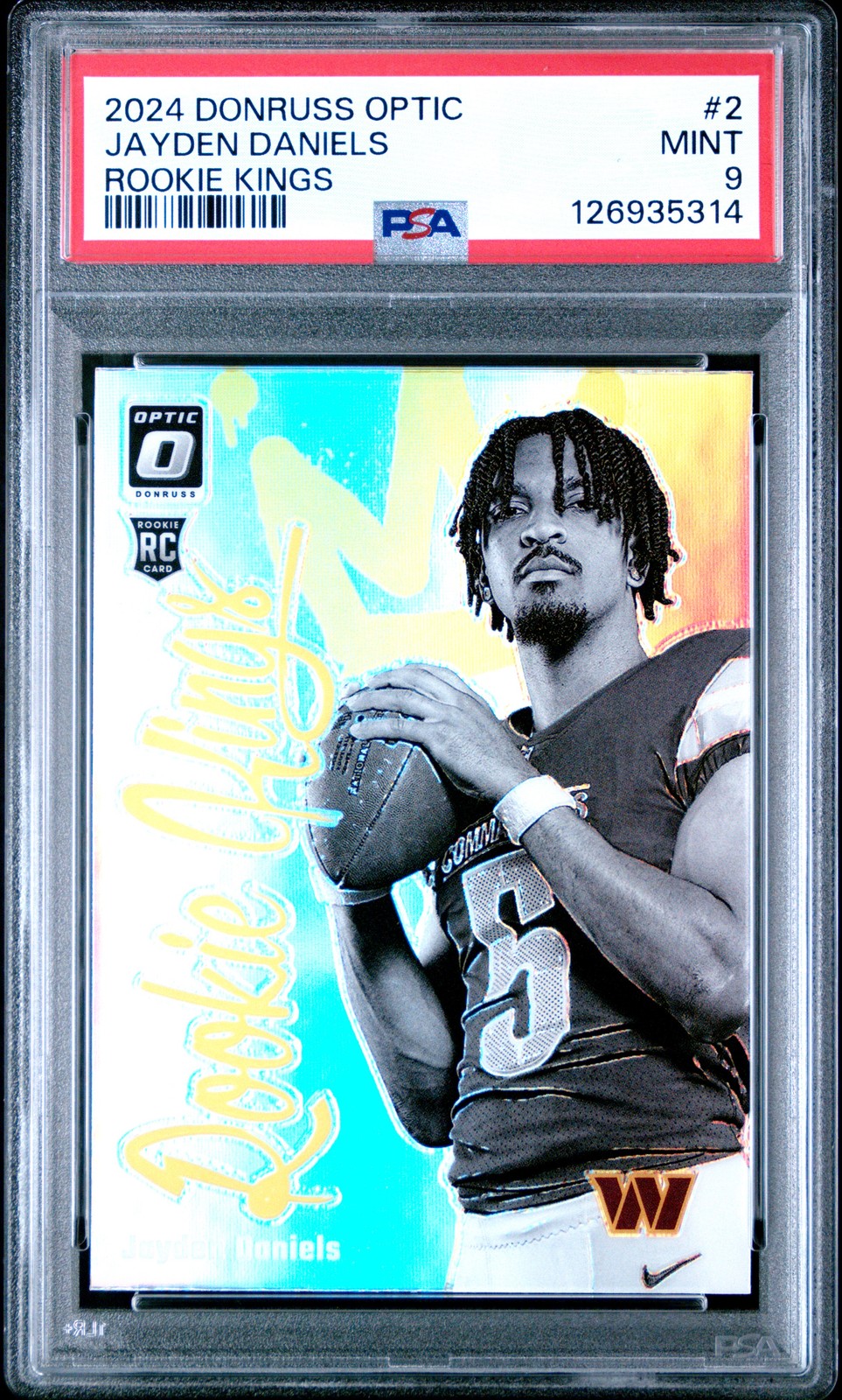 2024 PANINI DONRUSS OPTIC ROOKIE KINGS #2 JAYDEN DANIELS PSA 9 view 1