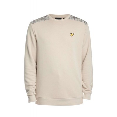 Lyle & Scott ML2597V Kontrast Karo Karo Schultereinsatz Baumwolle Sweat Top - Cove