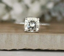 2.30CT White Cushion Cut CZ Vintage Style Wedding Ring for Women In 925 Silver.