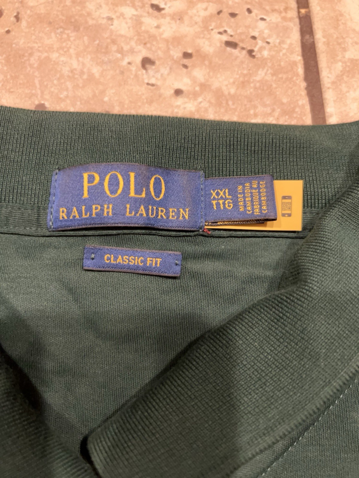 Polo Ralph Lauren camicia uomo XXL verde vestibilità classica carne pony manica lunga preppy