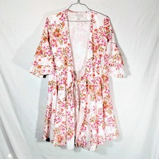 Calvin Klein Tiered Bell-Sleeve 100% Cotton Dress Size 4 Pink Red Floral Coastal