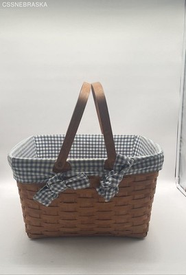 Workshop Gerald Henn Rare Vtg Lined Springtime Basket Homestead Woven 18x10x16