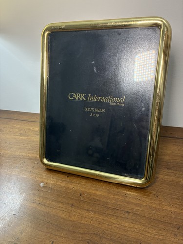 Vtg CARR International Solid Brass Photo Frame 8x10 Freestanding