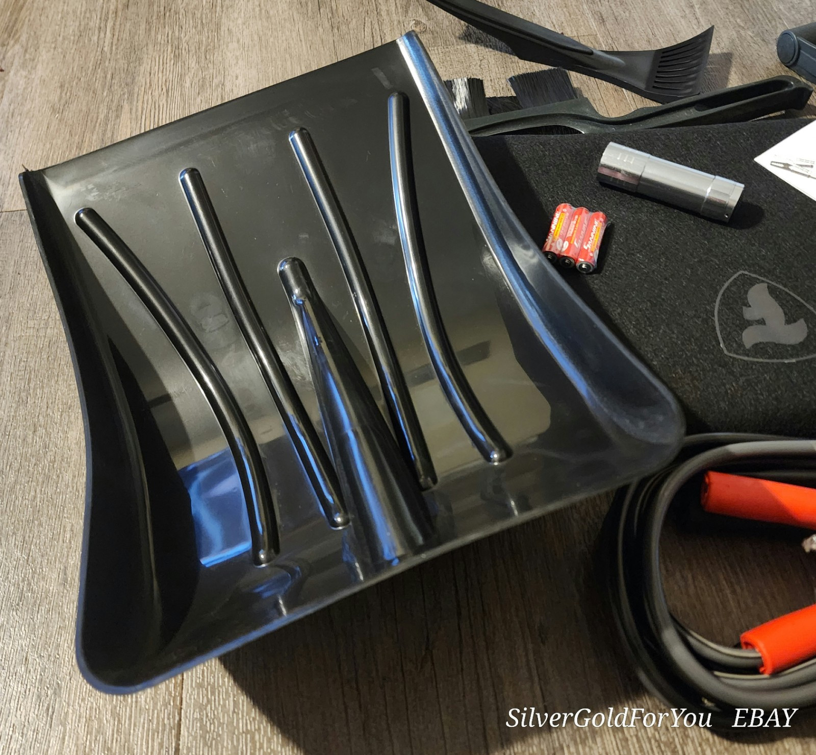 Emergency Car Auto Truck Kit Jumper Cables Shovel Flashlight Blanket Ice Scraper