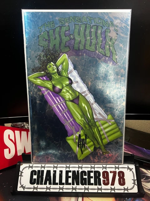 Sensational She-Hulk #1 Adam Hughes FOIL SIGNED w/COA