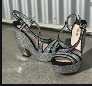 miu miu glitter platform sandals