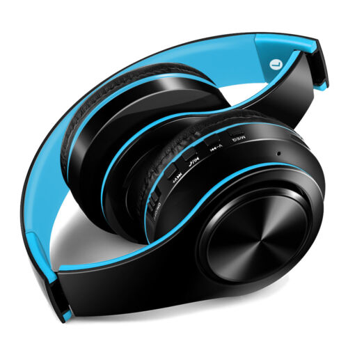 Blue Wireless Bluetooth Foldable Headphones Over Ear Hi-Fi Stereo Headset PC TV - Picture 11 of 12