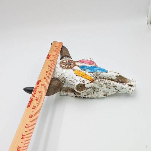 Resin Cattle Skull With Dreamcatcher Design Wall Hanging, 11x8.5,3 - 第 11/11 張圖片
