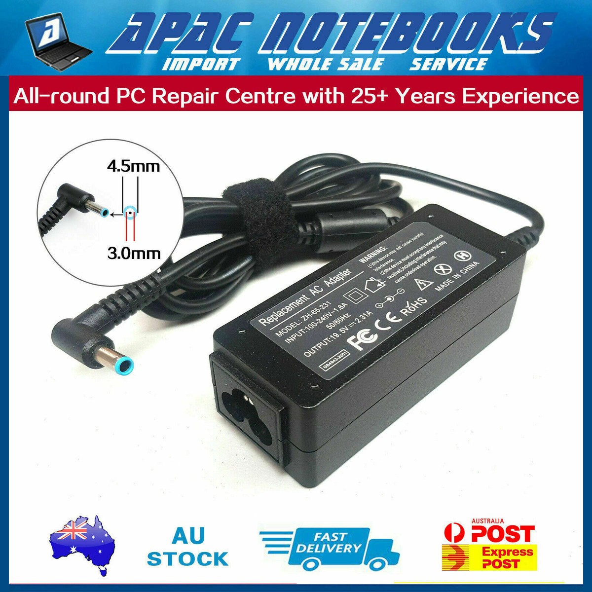 45W AC Adapter Charger for HP 14-ck 14-ck0076tu 14-ck1012tx 14