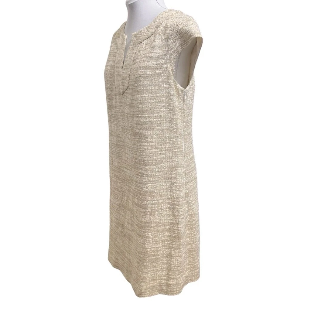 Abito Kate Spade oro metallizzato tweed Heleen taglia 12