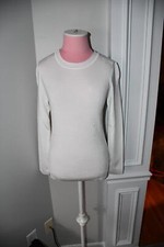 Tahari Crew Neck Sweater in Ivory Size Small 96060B