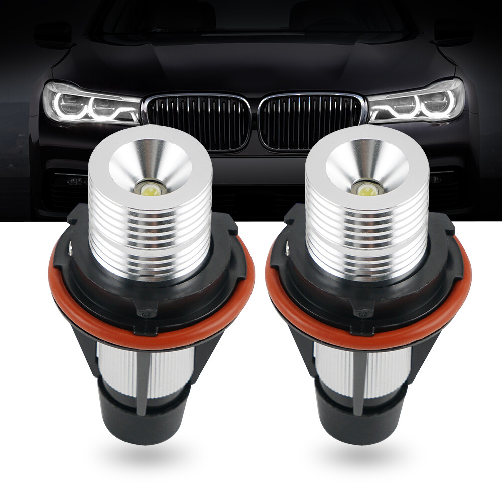 White LED Angel Eyes Halo Ring Bulbs For BMW 5 Series E39/E60 - 6000K 2 Bulbs