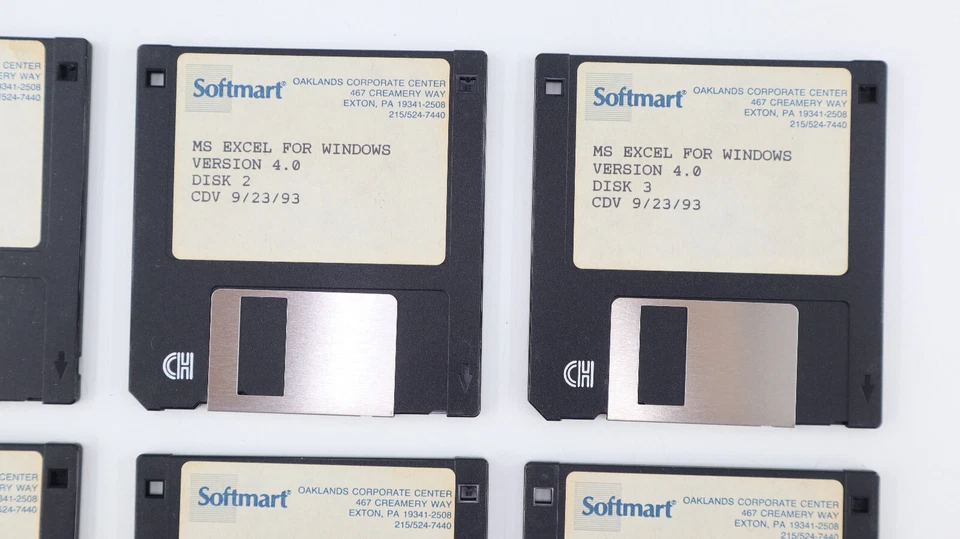 Disquetes Microsoft Excel para Windows versión 4.0 3.5" vintage 23/09/93 Foto 3 de 4