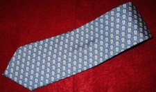 VINEYARD VINES LIGHT BLUE/WHITE FLAGS MOTIF TIE - NECK TIES - DESIGNER TIES.