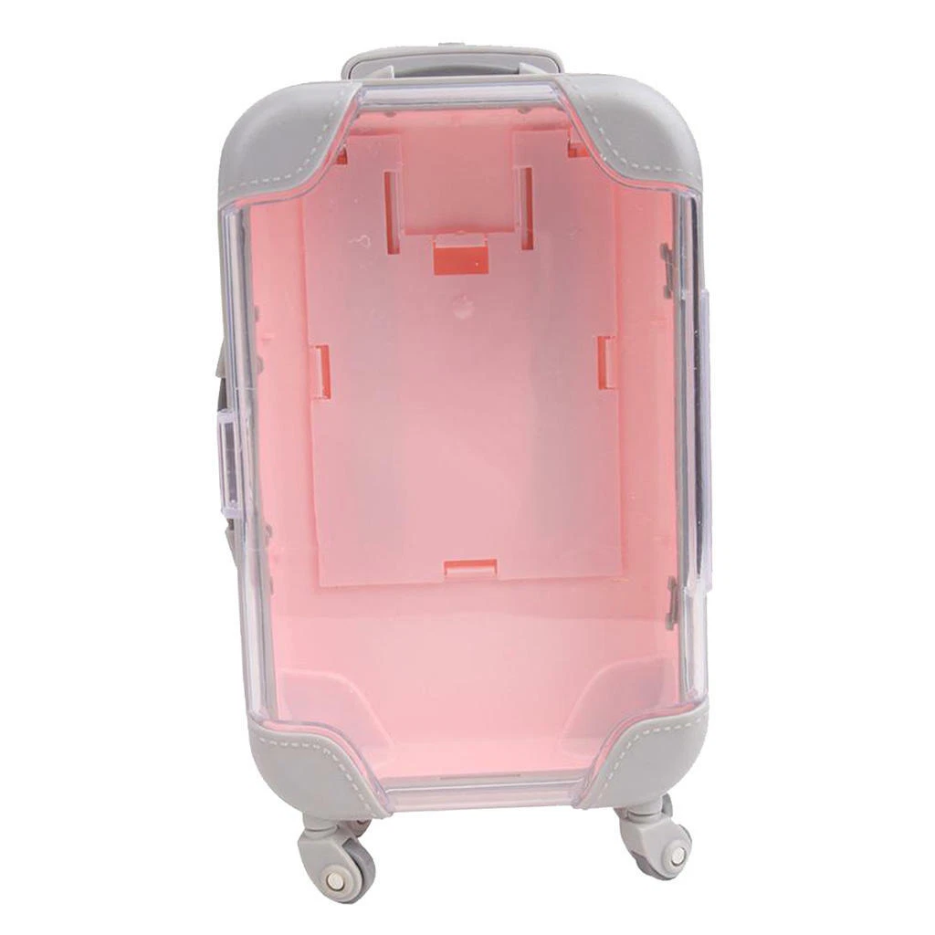 Doll Suitcase Travel for 43cm Baby Doll Pretend Toy Gift Accessory Pink B