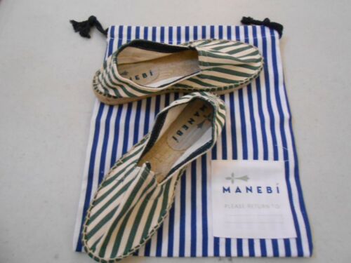 SIZE 40 MANEBI ESPADRILLE M71N00 LODEN GREEN COLOR NEW WTH BAG SPAIN US SIZE 9.5 - Picture 1 of 5