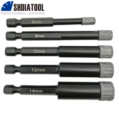 2pcs 6/8/10/12/14 mm Dry Diamond Drilling Core Bits Quick-fit Hole Saw Cutters