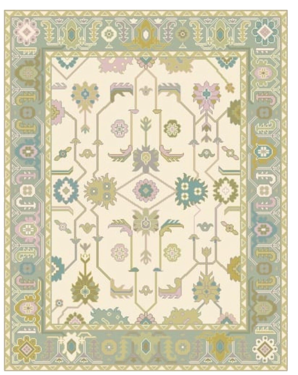 Blanco 100% Lana Alfombras y Tapetes antiguos