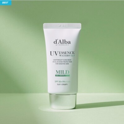 D'ALBA Waterfull Sunscreen SPF 50+ PA++++ 50ml Tone Up Essence Mild Sun Cream