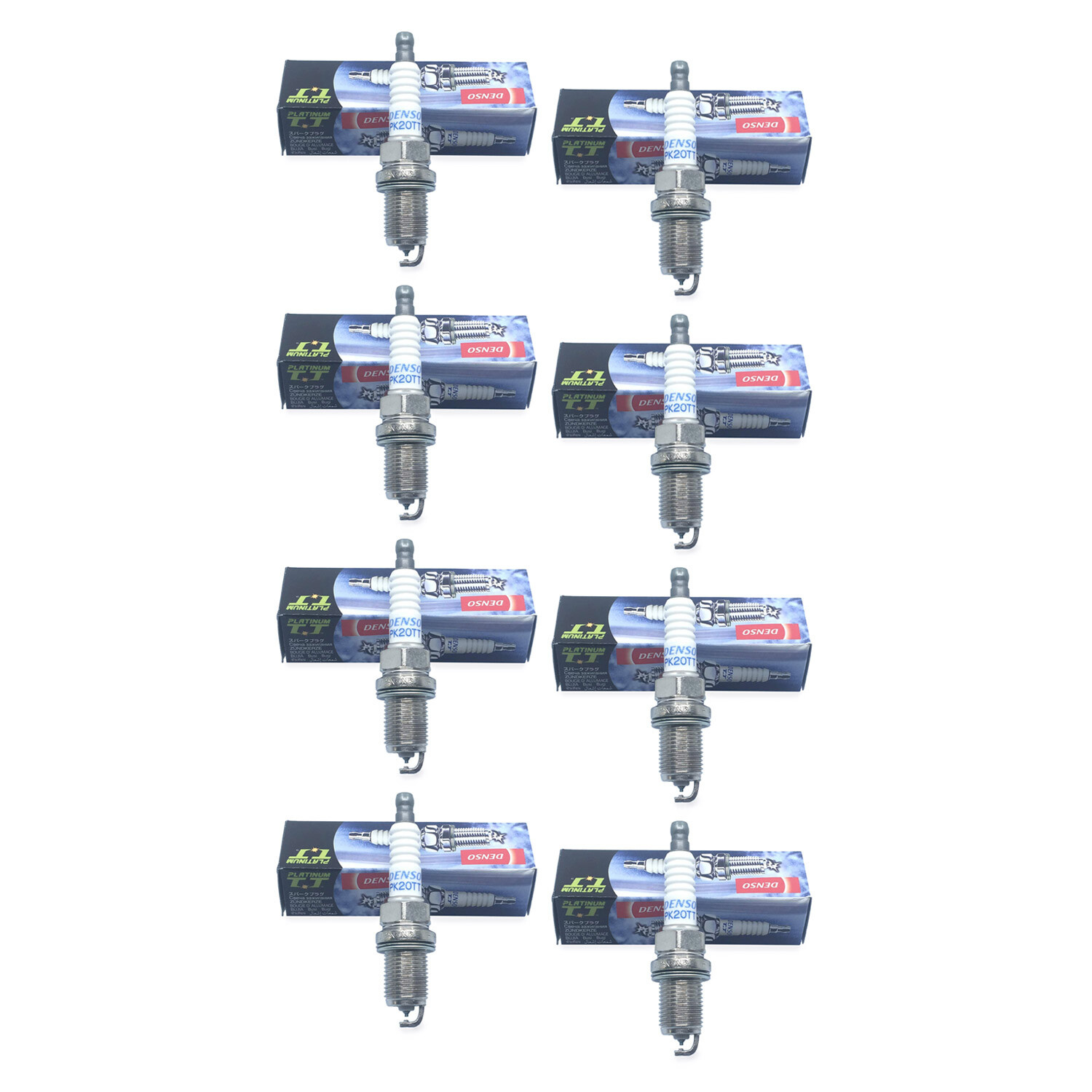 For Platinum Titanium TT Spark Plugs Set of 8 Pre-Gapped More Spark Power DENSO