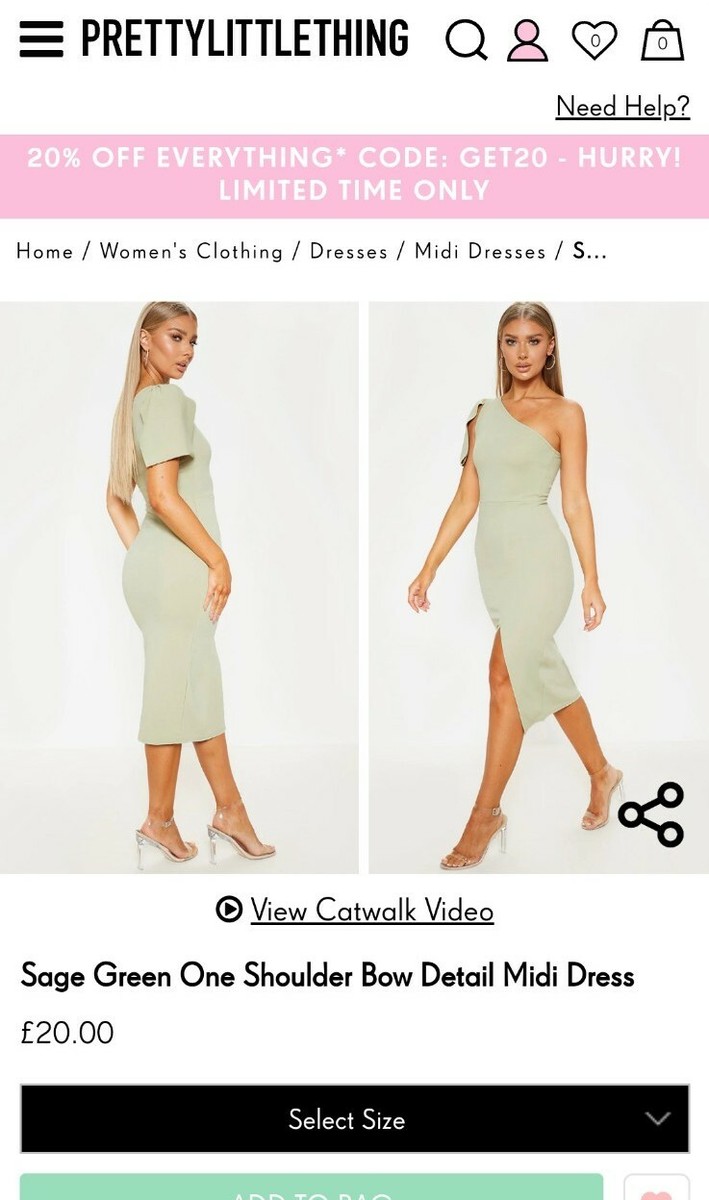 New Pretty little thing midi length one shoulder light green dress | eBay UK New Pretty little thing midi length one shoulder light green dress | eBay UK