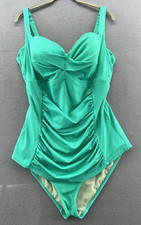 Torrid Swimsuit Womens 2 Greeb Ruched Waist One Piece Twist Front Tummy Control