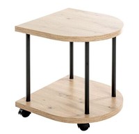 Haku Beistelltisch Schwarz/Eiche Beistellwagen Wohnzimmertisch Abstelltisch Tisc
