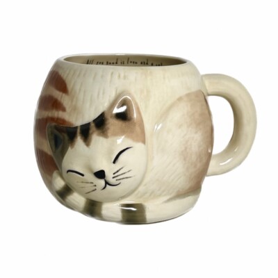 Natural Life Cat Mug ''All you need is love and a cat  Large Ceramic Coffee Cup