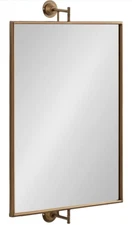 Kate and Laurel Darbridge Farmhouse Rectangle Pivot Mirror 14 x 22 Gold,sh1