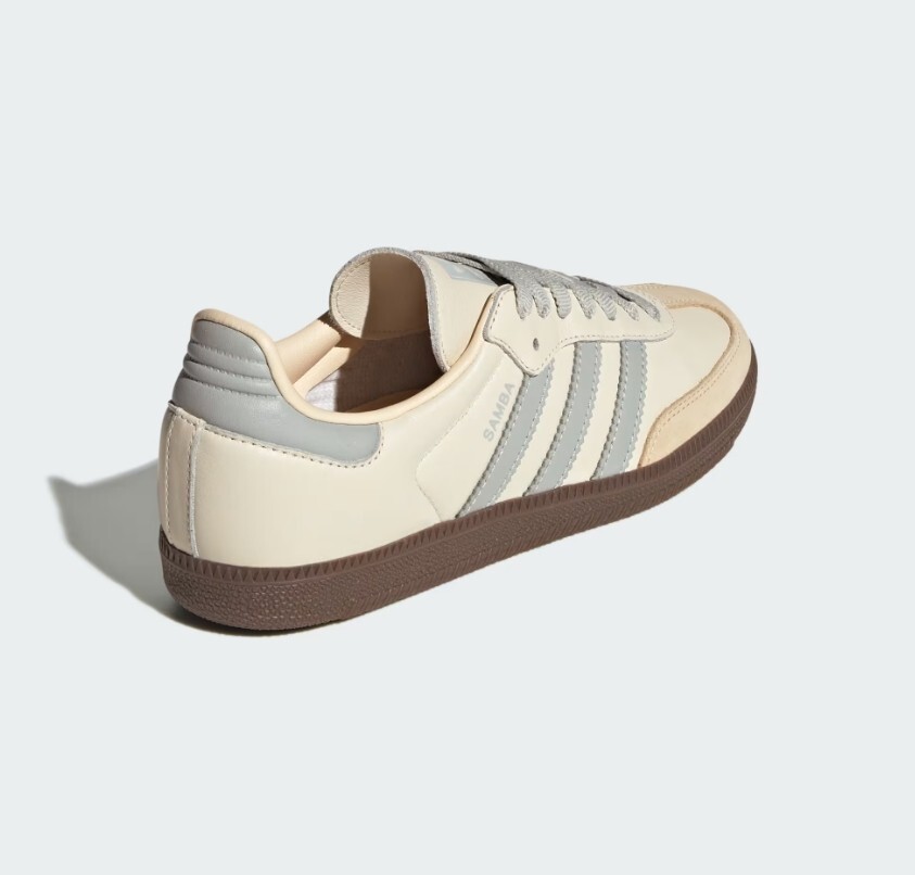 New Adidas Women's Samba OG Leather Shoes - Cream White