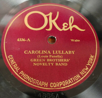 GREEN BROTHERS/MARKEL'S Carolina Lullaby/Where the lazy  10'' 78rpm Okeh 4336 Pop