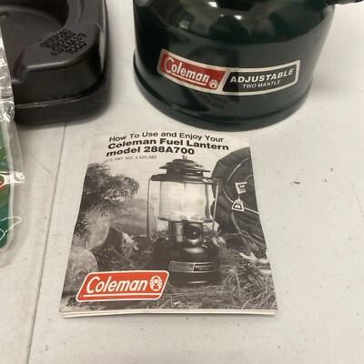 Vintage Coleman Double Mantle White Gas Lantern 288A700 Red Case