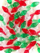 60 MEDIUM TWIST BULBS 3 Colors Red, Clear, Green Ceramic Christmas Tree Lights