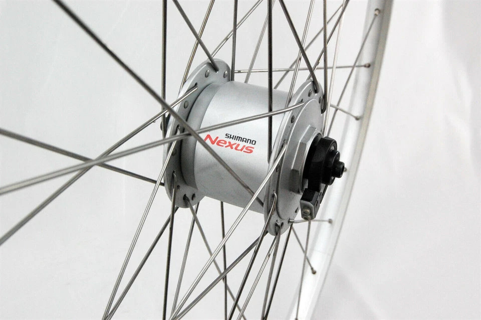 26" Vorderrad Nabendynamo Nexus Alu Hohlkammerfelge silber Schnellspanner - Bild 2 von 2