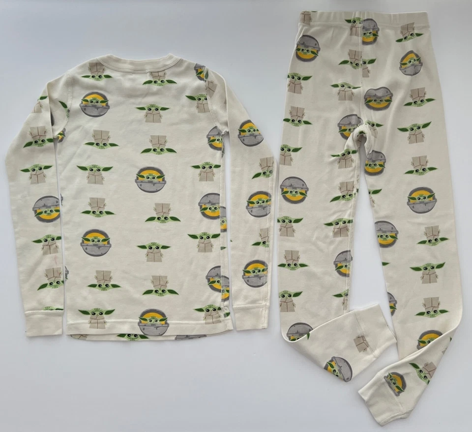 HANNA ANDERSSON Star Wars Mandalorian Grogu Long Johns Size 130 (US 8) - Image 3 of 4