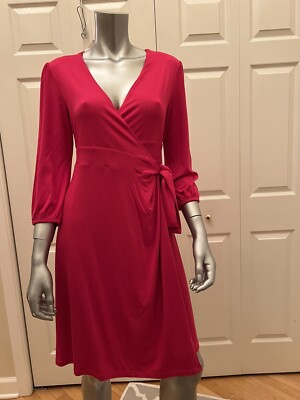 NWT Isabel And Ingrid Flutter 3/4 Sleeve Knit Maternity Dress Berry Color  Size S