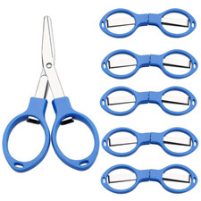 Folding Camping Stainless Steel Scissors Keychain Scissor Mini Cutter Blue US 5X