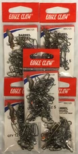 *5 Packs* EAGLE CLAW BARREL SWIVEL w/ Coastlock Snap (Size 5)(Qty. 12 Per Pack)