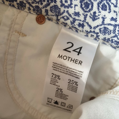 Women's size 24 = 6 'MOTHER' Gorgeous blue and white arabesque print denim jeans - Picture 7 of 7