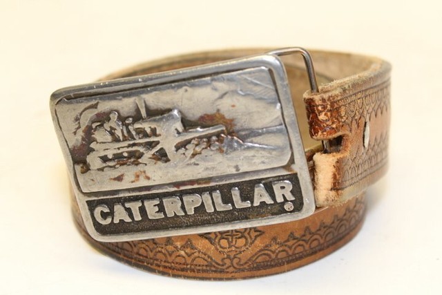 caterpillar leather belt