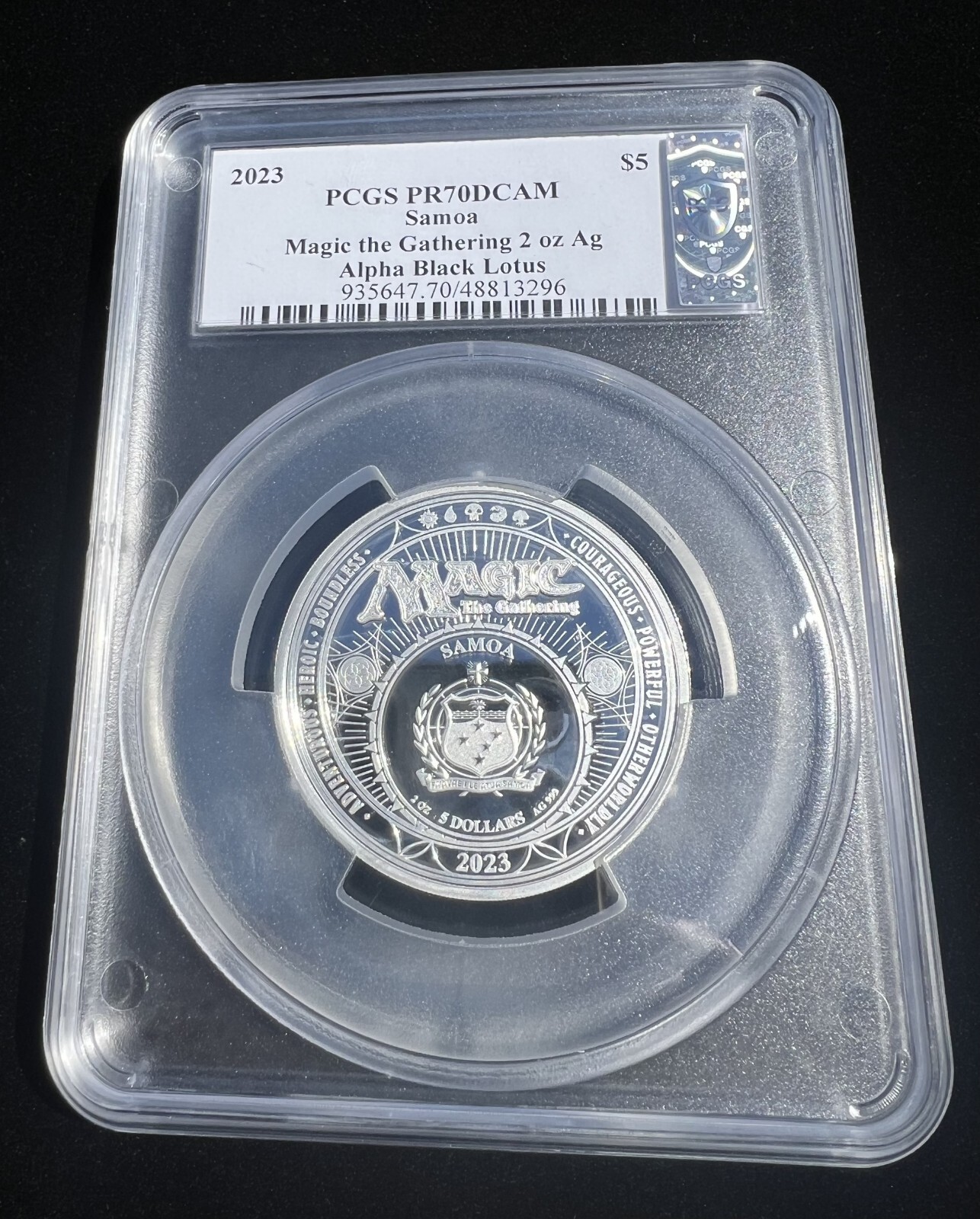 2023 Magic the Gathering 2 oz Alpha Black Lotus PCGS PR70 DCAM 64/499 - Samoa $5 view 2