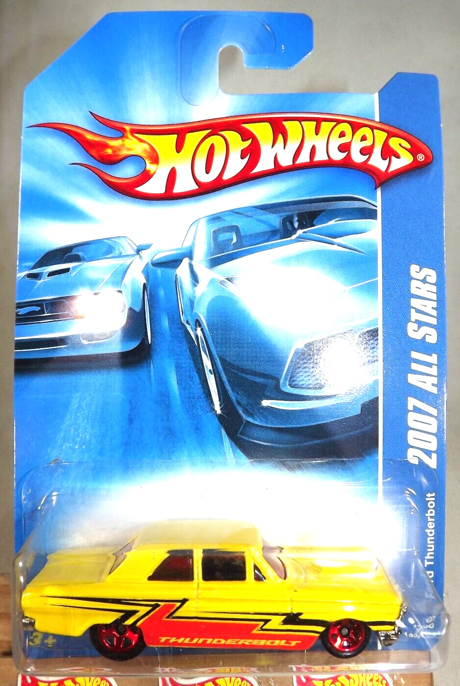 2007 Hot Wheels #143 All Stars FORD THUNDERBOLT Yellow w/Red 5 Spoke Wheels