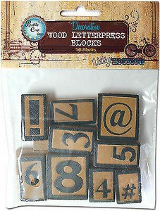 Vintage Collection Letter Press Set 16 Piece-Numbers/Symbols (609465591568)