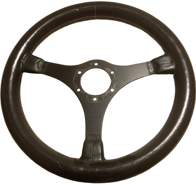 MOMO Jackie Stewart 350mm Steering Wheel Vintage Black Leather 86